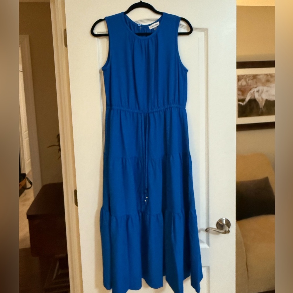 Calvin Klein Blue Sleeveless Dress Size Large